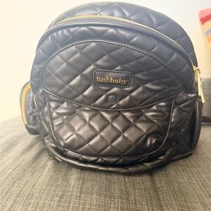 Tushbaby Quilted Black Backpack